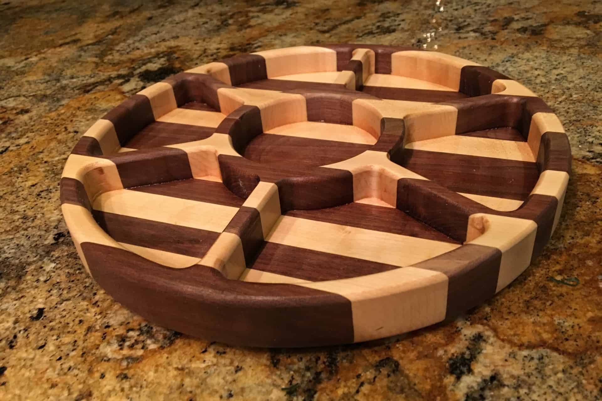 wooden party serving tray