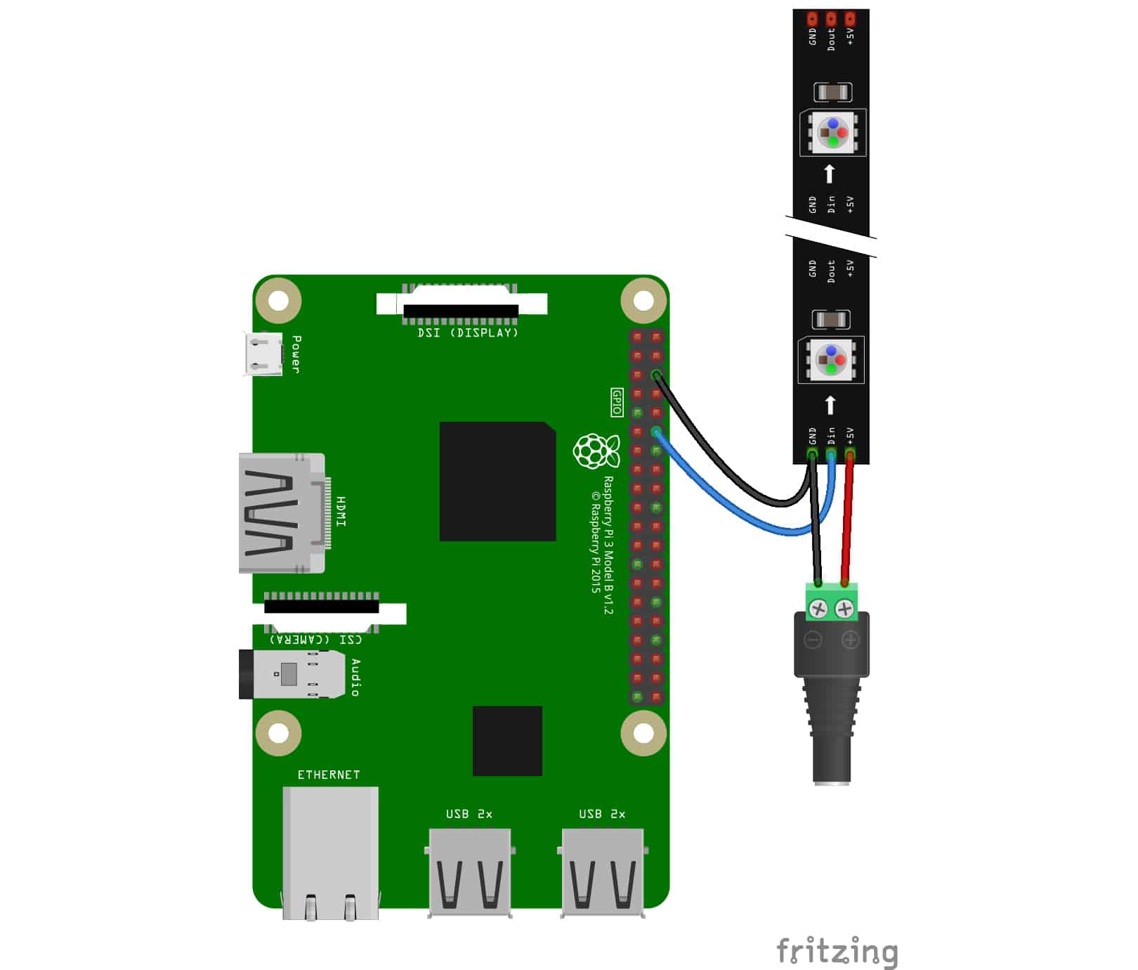 Wiring WS2812b Addressable LEDs to the Raspbery Pi - The Geek Pub