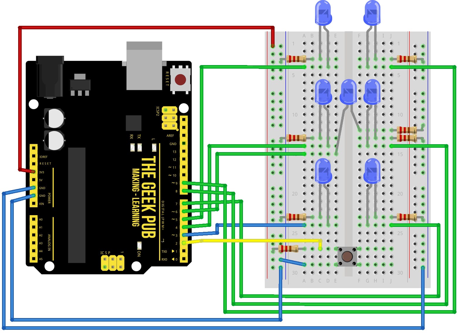 Arduino Dice Circuit Wiring Diagram