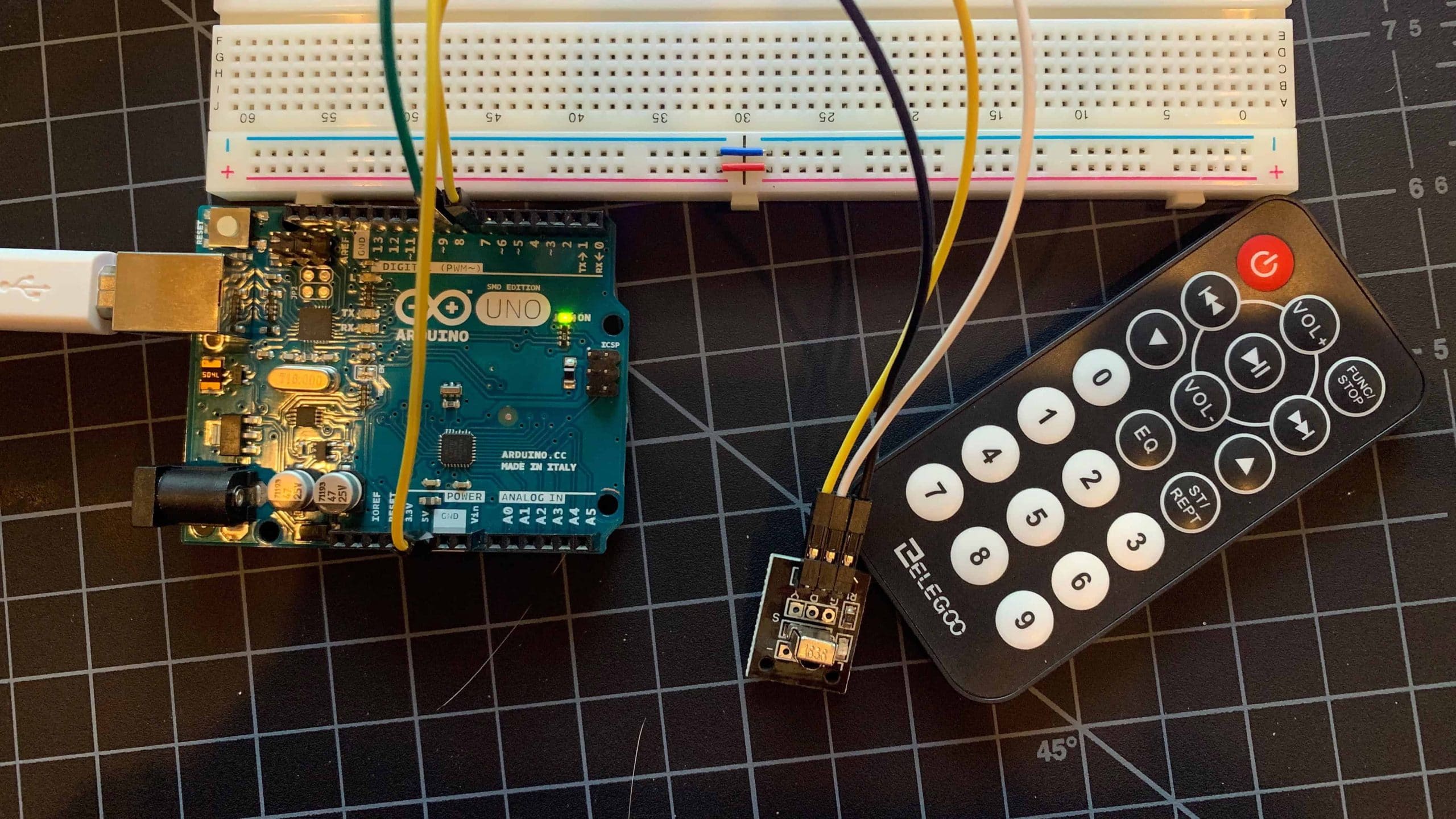 Arduino Project 58- Infrared controlled robot car - BuildCircuit.COM