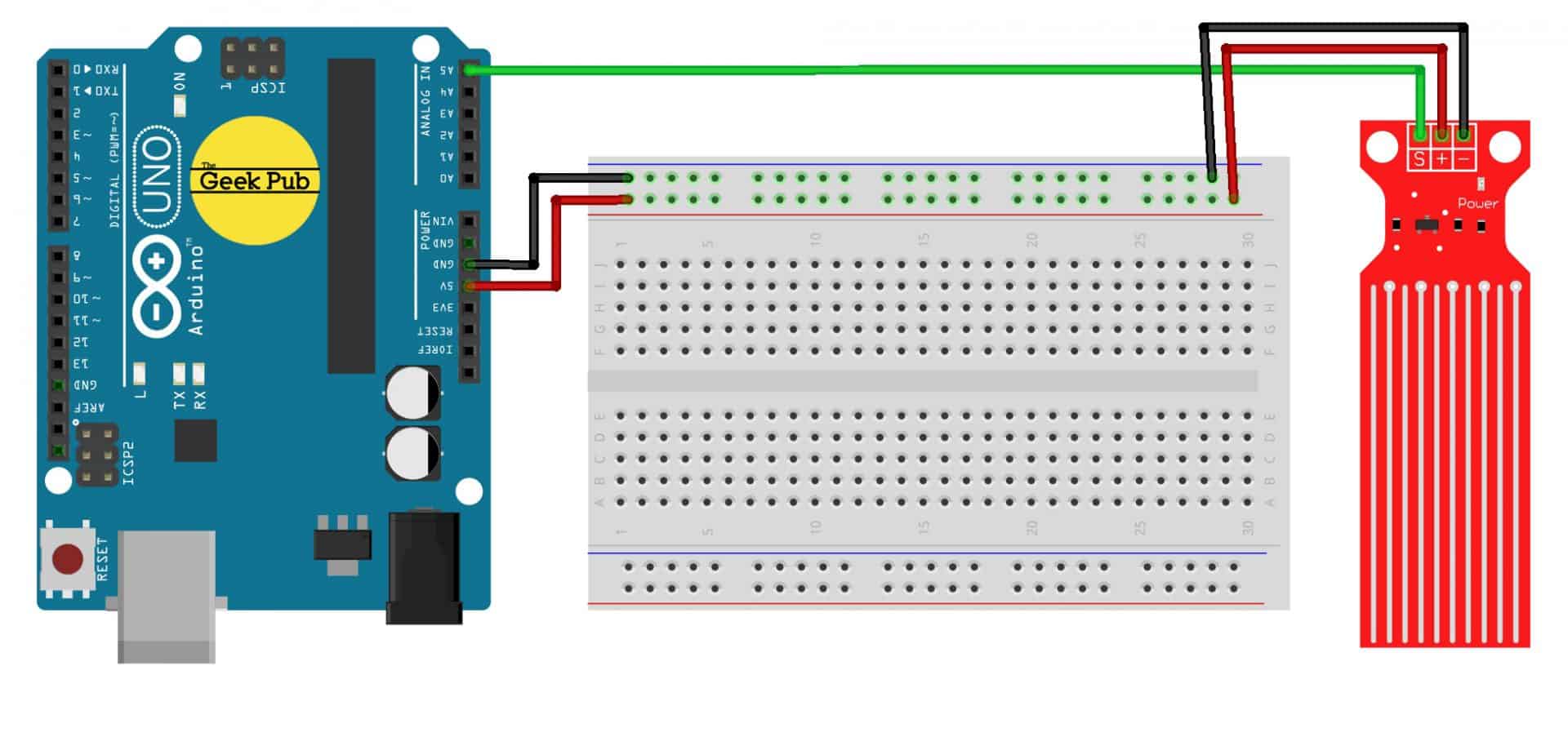 arduino water level sensor wiring diagram