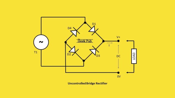 Bridge Rectifiers Arduino Bridge Rectifier Circuit - Electronics Basics - The Geek Pub