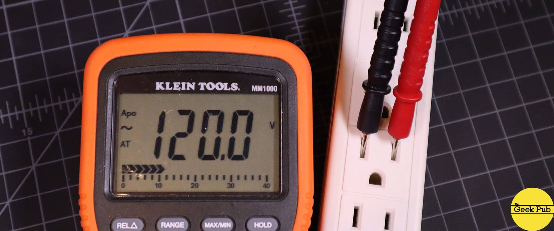checking AC mains voltage with a multimeter