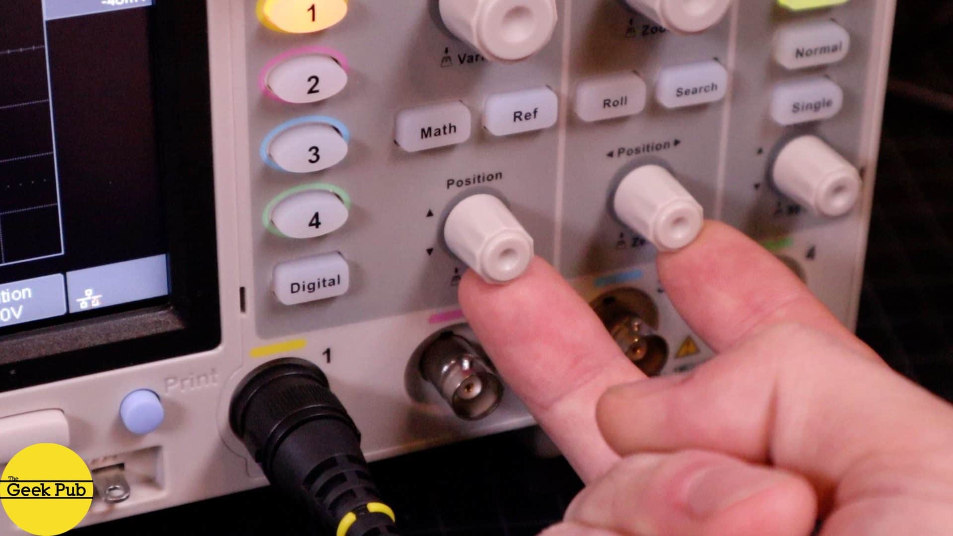 oscilloscope positioning knobs