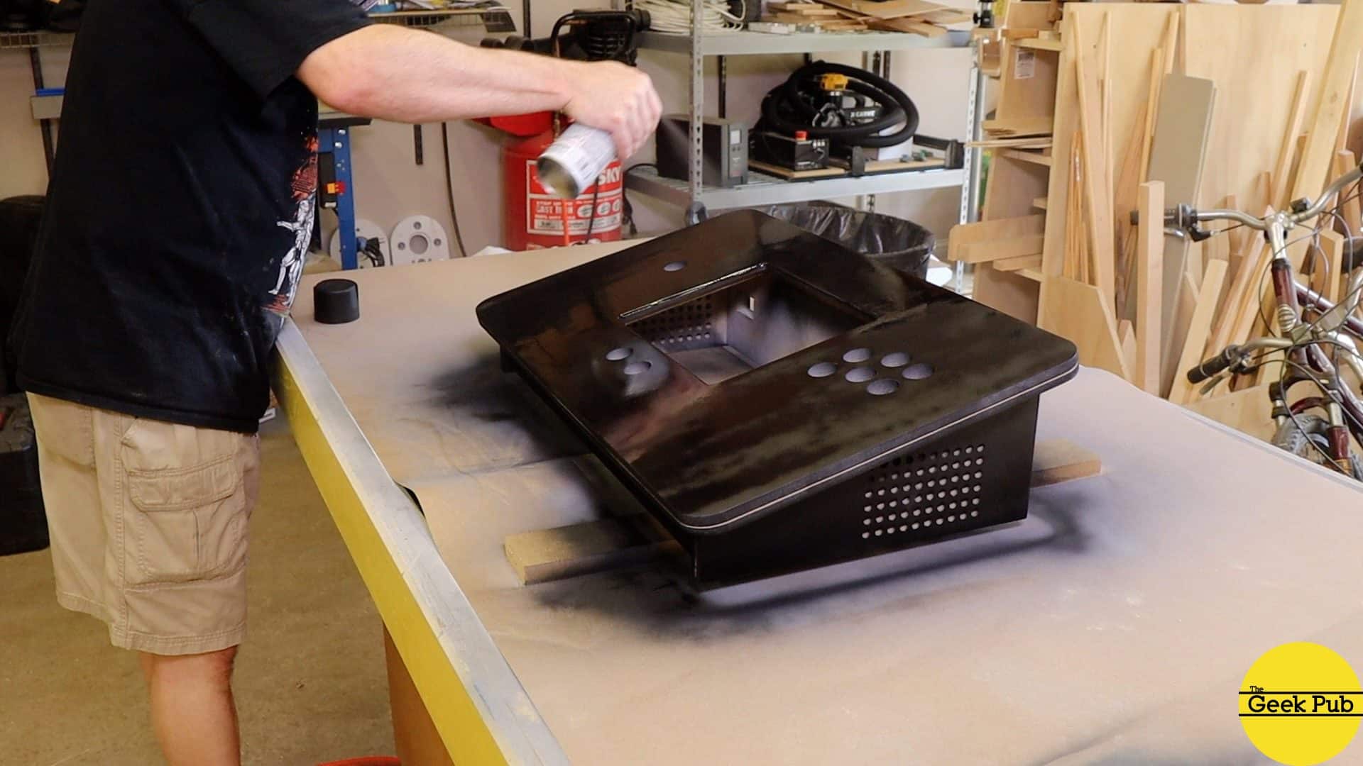 flat black paint tabletop arcade