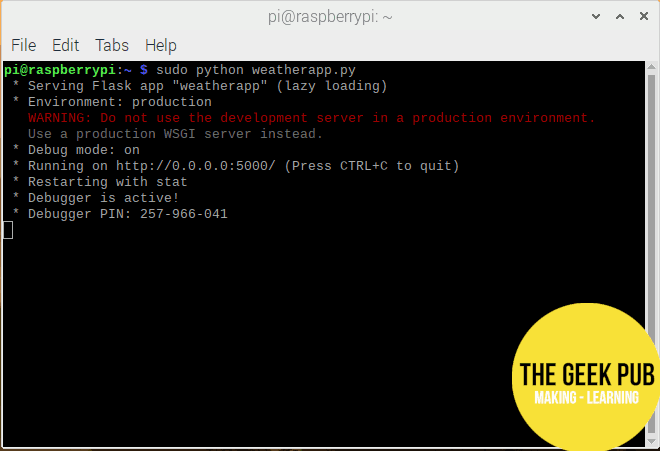 Running a server for our Raspberry Pi weather station