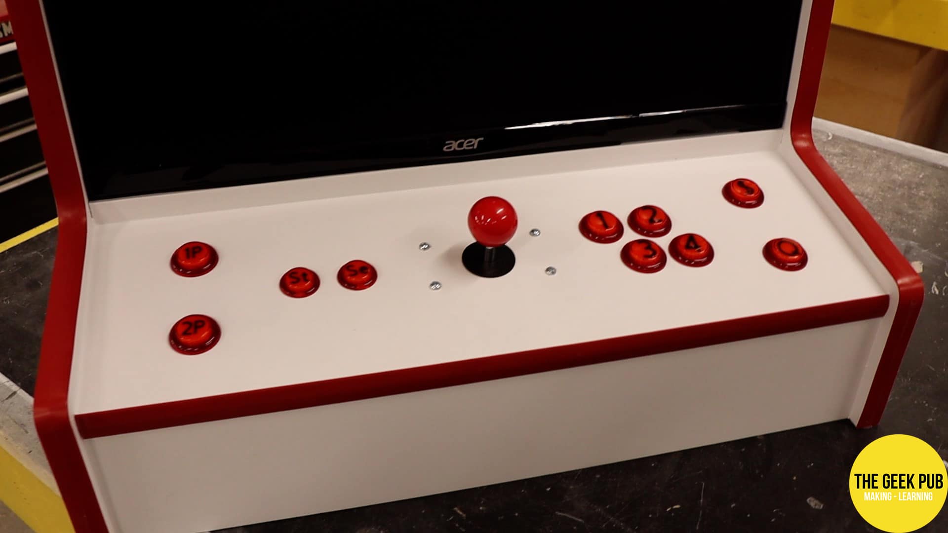 Finished control panel for wall mount arcade