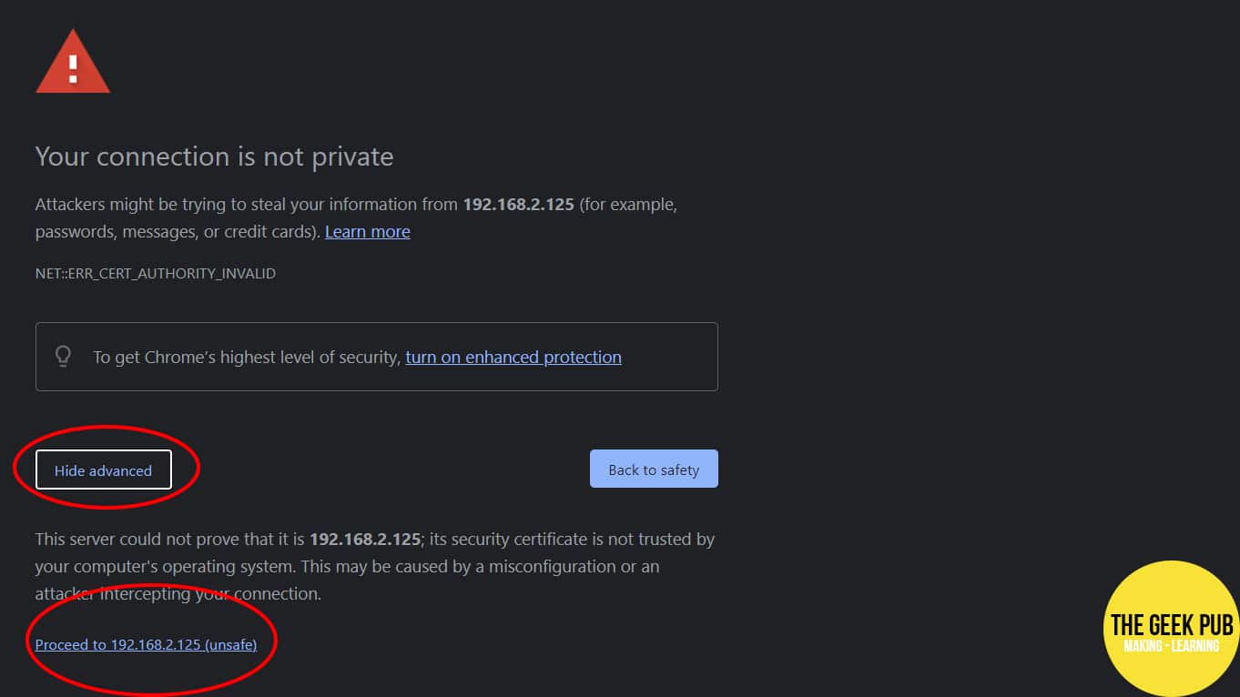 Raspberry Pi Unifi Controller Chrome SSL error