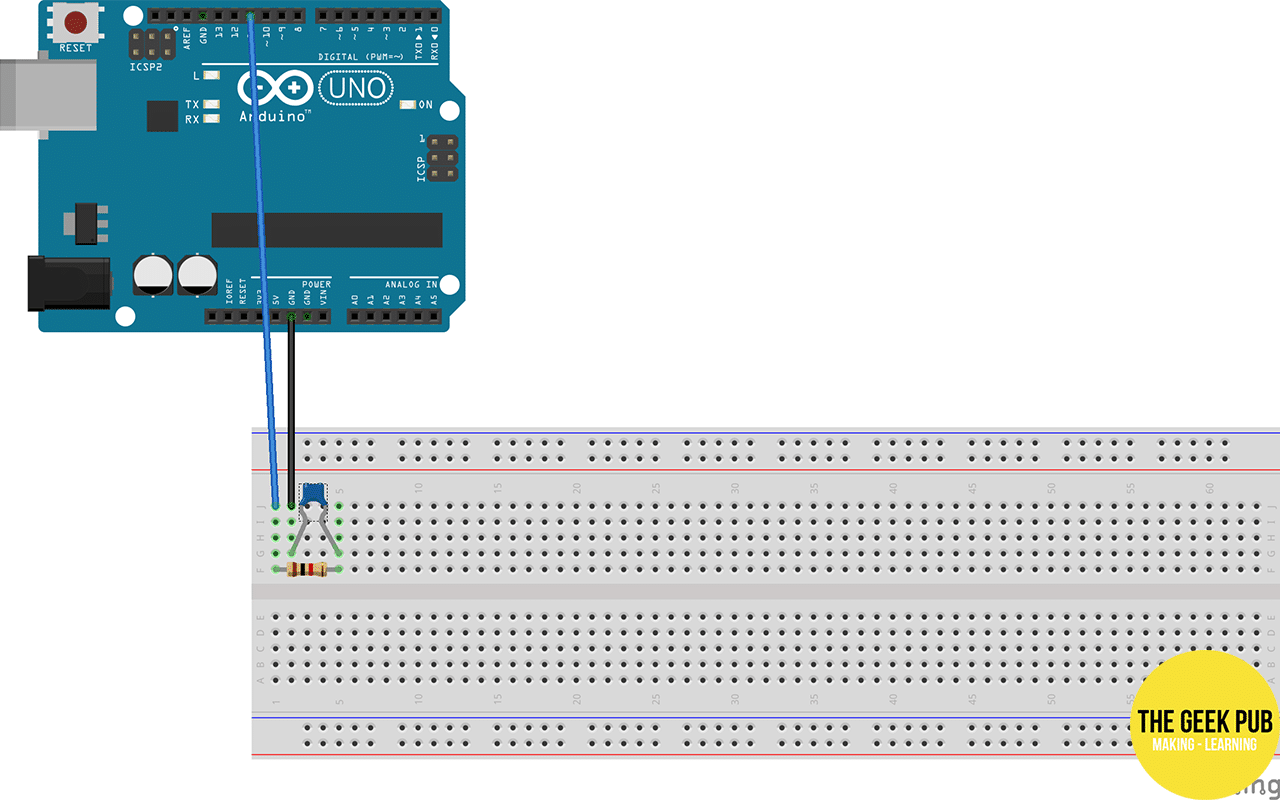 Connecting the Arduino Uno to the breadboard