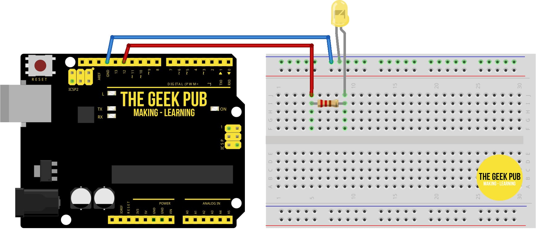 Arduino: Blinking an LED - The Geek Pub