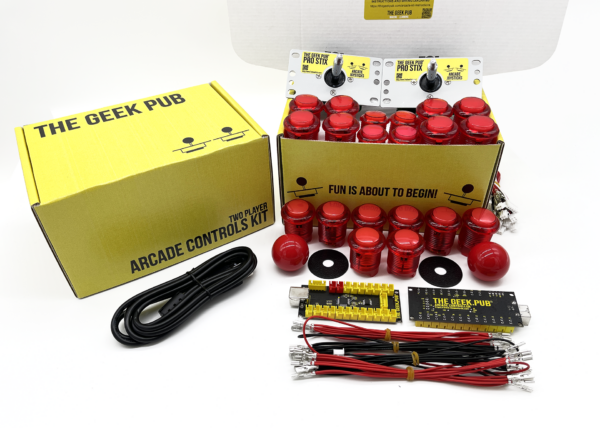 Red-Red 2 Player Arcade Controls Kit by The Geek Pub
