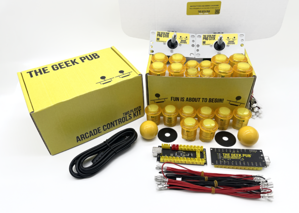 Yellow-Yellow 2 Player Arcade Controls Kit by The Geek Pub