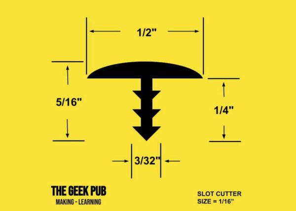 1/2" T-Molding Dimensions