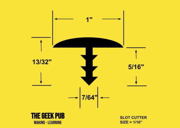 1" T-Molding Dimensions