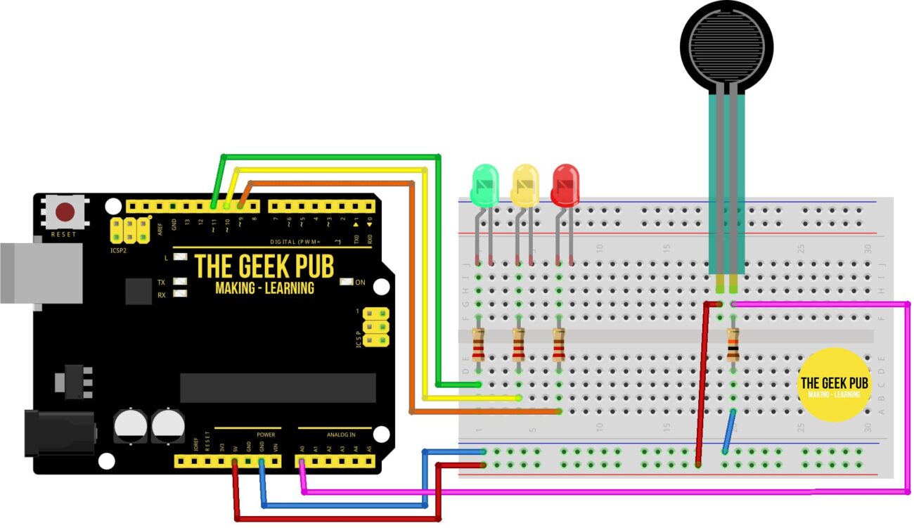 Forcec Button Arduino Arduino Force Sensor Tutorial - The Geek Pub
