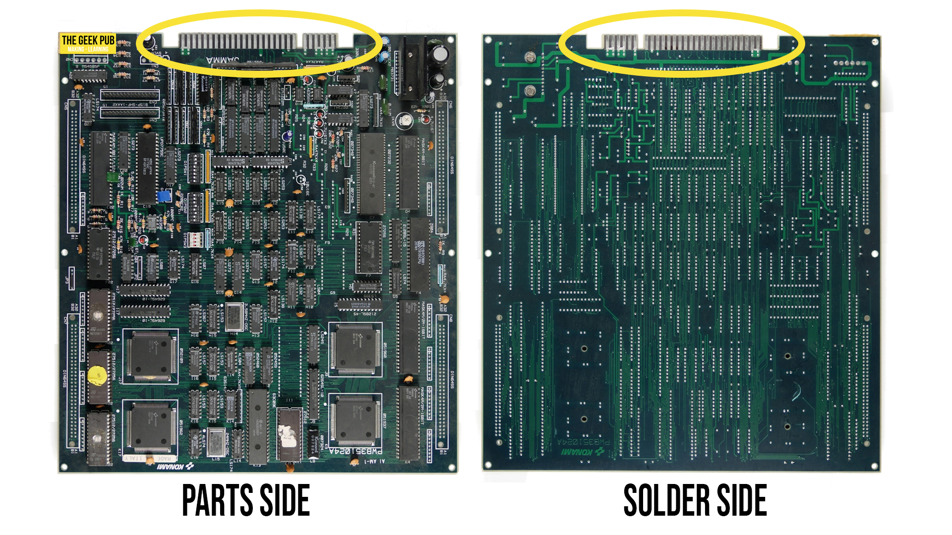 JAMMA PCB: Solder side vs Parts side
