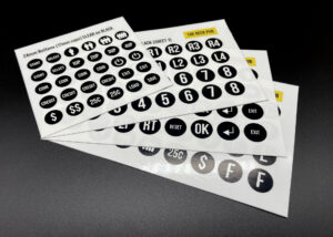 Arcade Button Labels Black on Clear Sheets