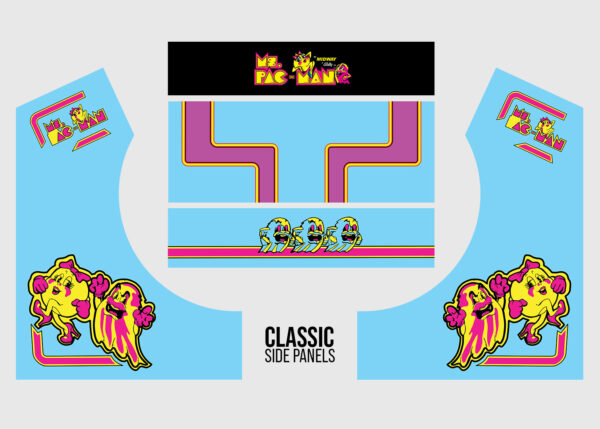 MsPacMan Bartop Arcade Cabinet Skin Classic Side Panels