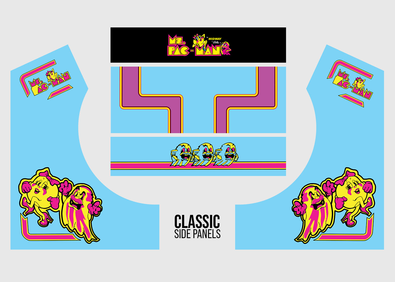 Ms Pac Man Bartop Arcade Cabinet Skin