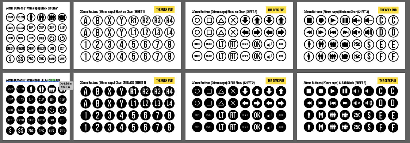 arcade button labels