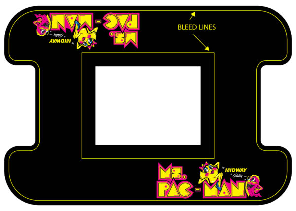 MsPac-Man Cocktail Table Underlayment with Bleed Marker