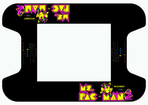 Ms Pac-Man Cocktail Table Arcade Underlayment Reproduction