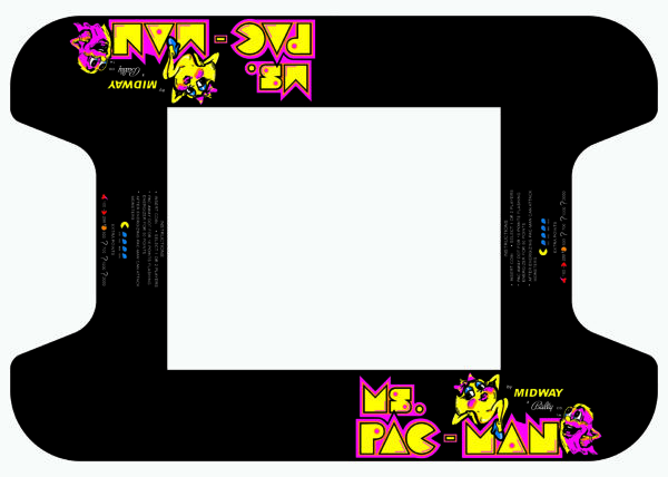 Ms Pac-Man Cocktail Table Arcade Underlayment Reproduction