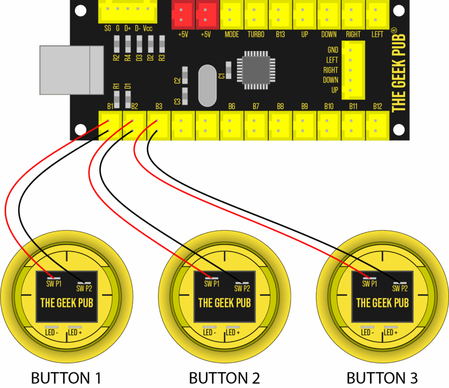 Arcade Button Led Example Connection Arcade Controls Wiring Instructions - The Geek Pub