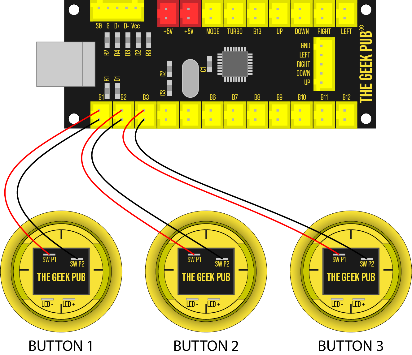 Arcade Encoder to Button Wiring Diagram