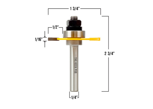 T-Molding Slot Cutter Router Bit Dimensions