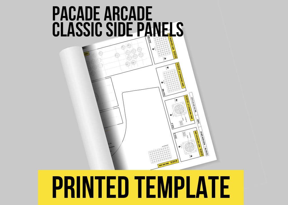 Pacade Bartop Arcade Printed Template with Classic Side Panels