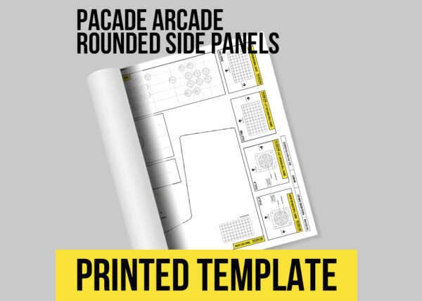 Pacade Bartop Arcade Printed Template with Rounded Side Panels