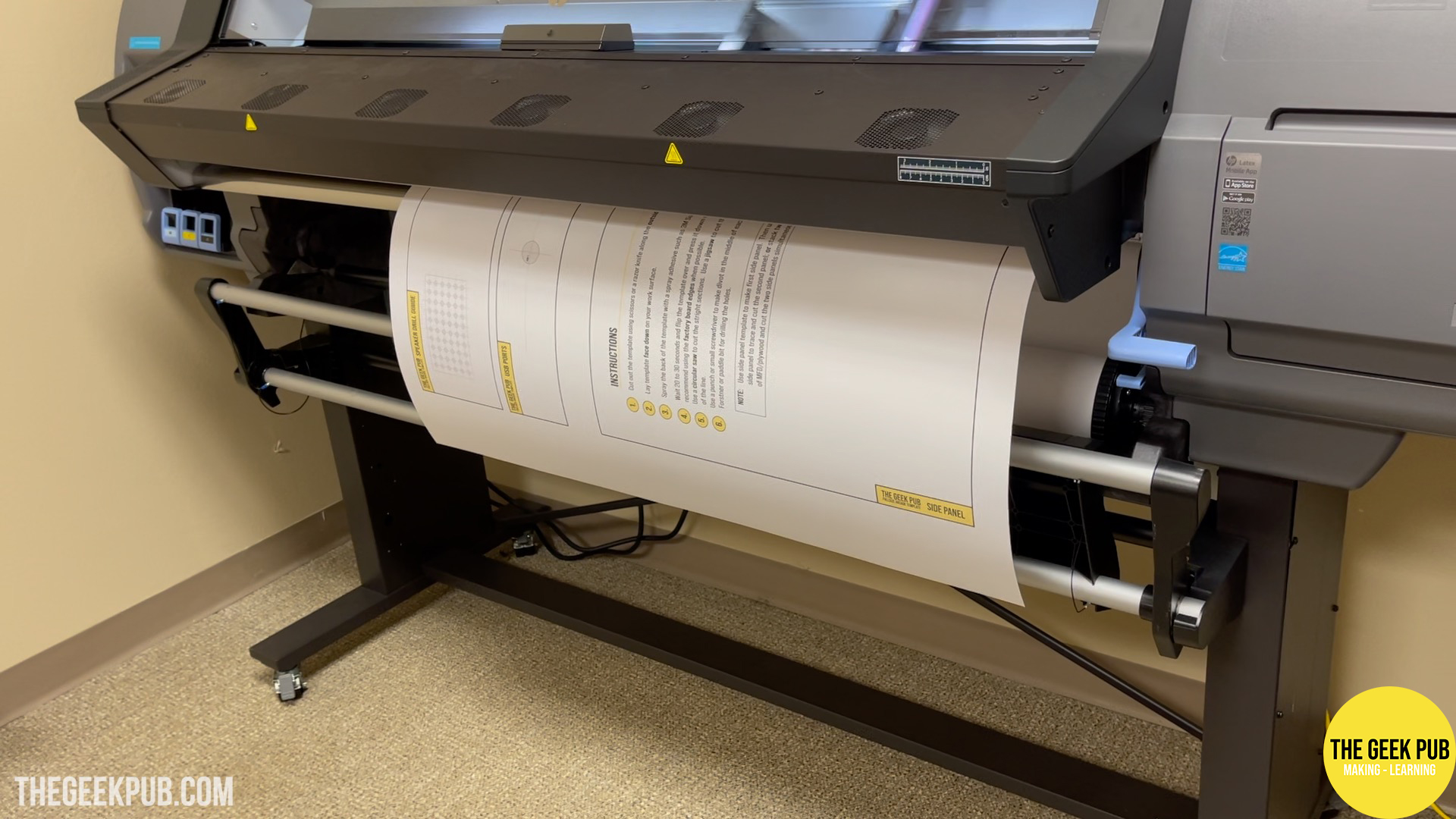 HP Latex 115 printer printing PETSCII Robots templates