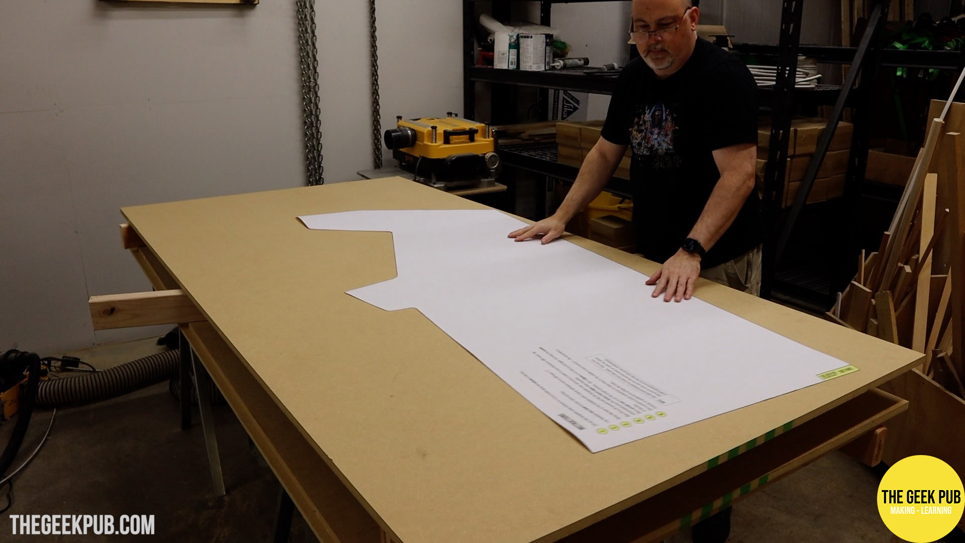 placing the PETSCII robots template on the MDF