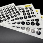 Arcade Button Labels Black on Clear Sheets