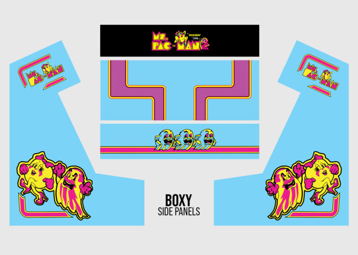 MsPacMan Bartop Arcade Cabinet Skin Boxy Side Panels